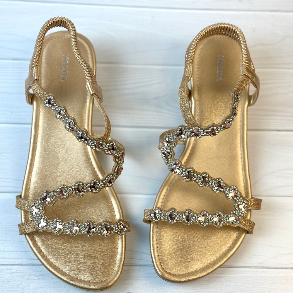 Gold Dressy Sandals- Special Occasion